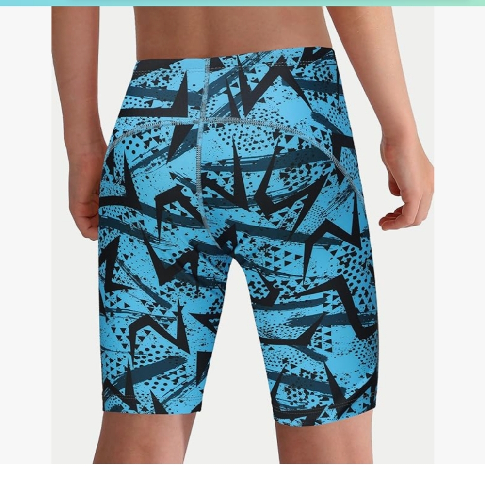 Blue Geometric Patterned Shorts
